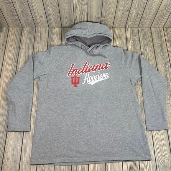 Colosseum Women IU Indiana Hoosiers Lightweight Hoodie Gray Unisex Loungewear L - Picture 1 of 10